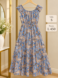 Vestido largo estilo bohemio con estampado paisley