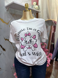 Camiseta blanca CANVAS con estampado de la gatita Marie