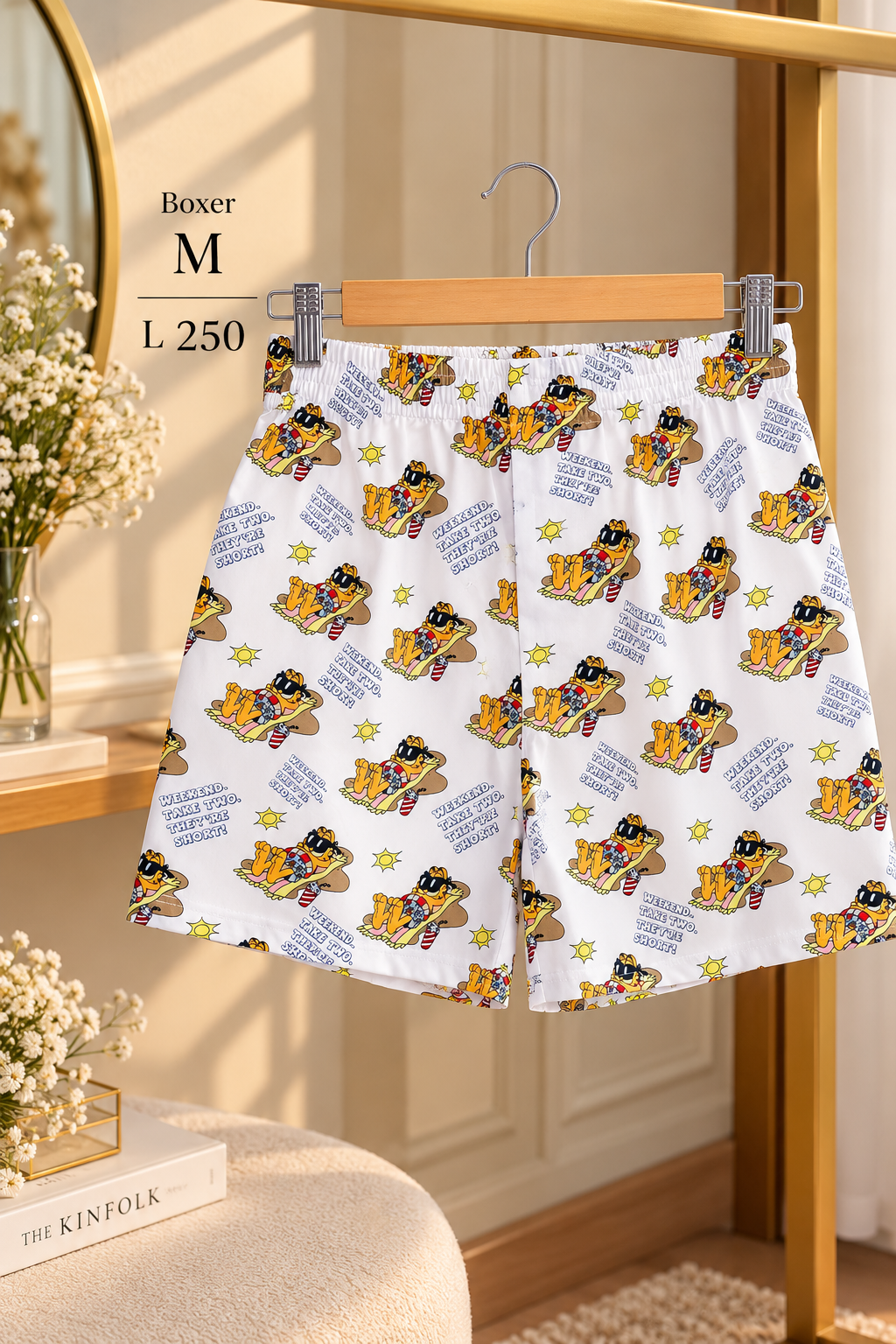 Boxer blanco con estampado de Garfield