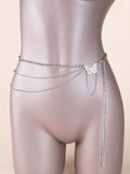 Faja de cadenita con diseño de mariposa plateada