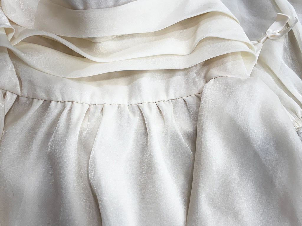 Blusa coquette con mangas corta bombachas transparente