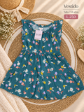 Vestido color verde con estampado floral