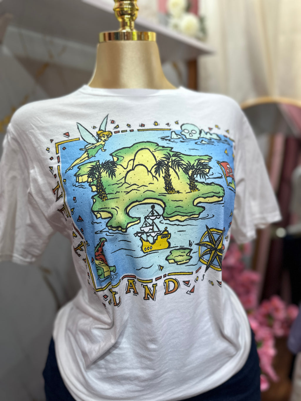 Camiseta blanca DISNEY de cuello redondo
