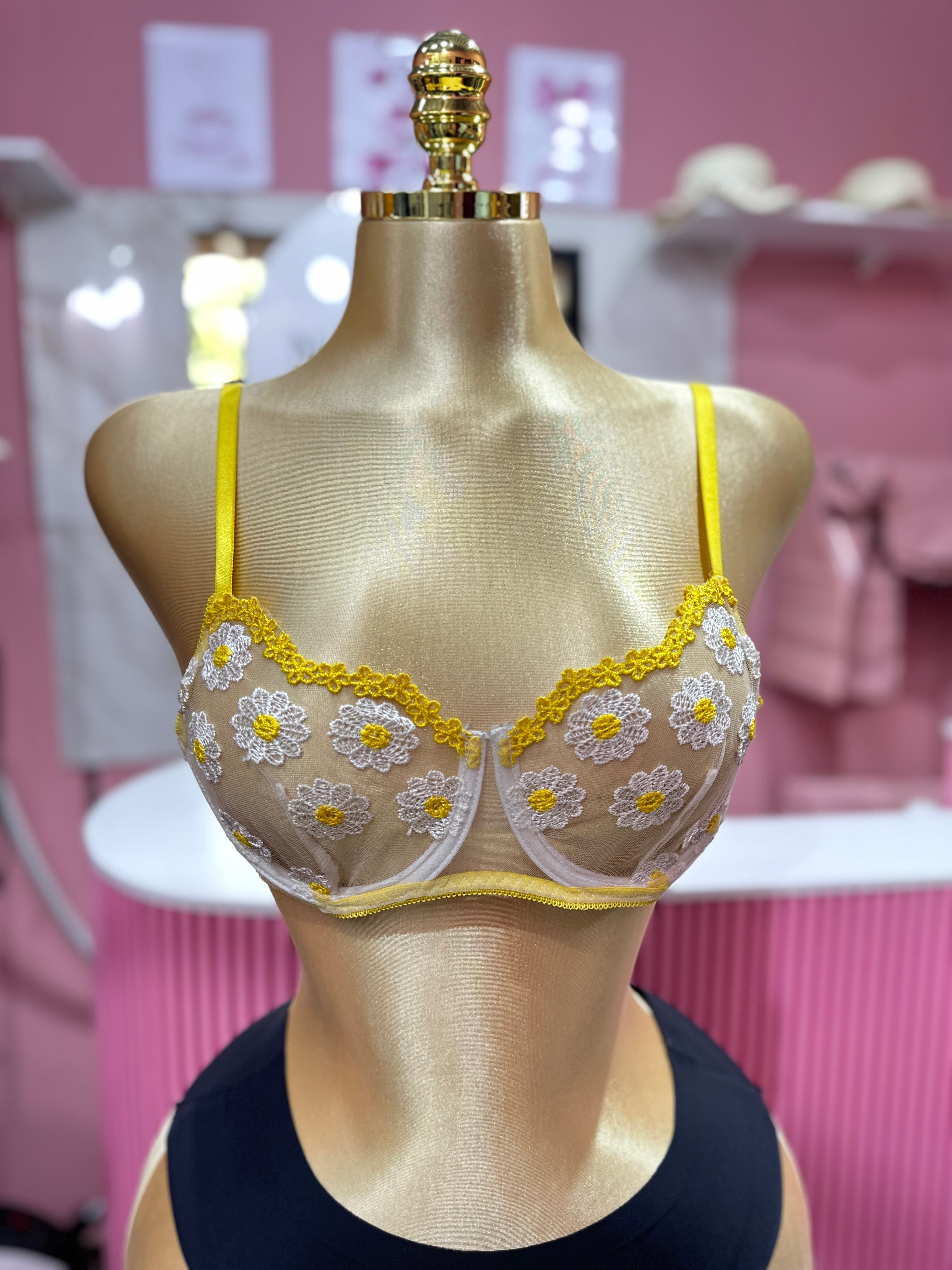 Brasier de blonda amarillo
