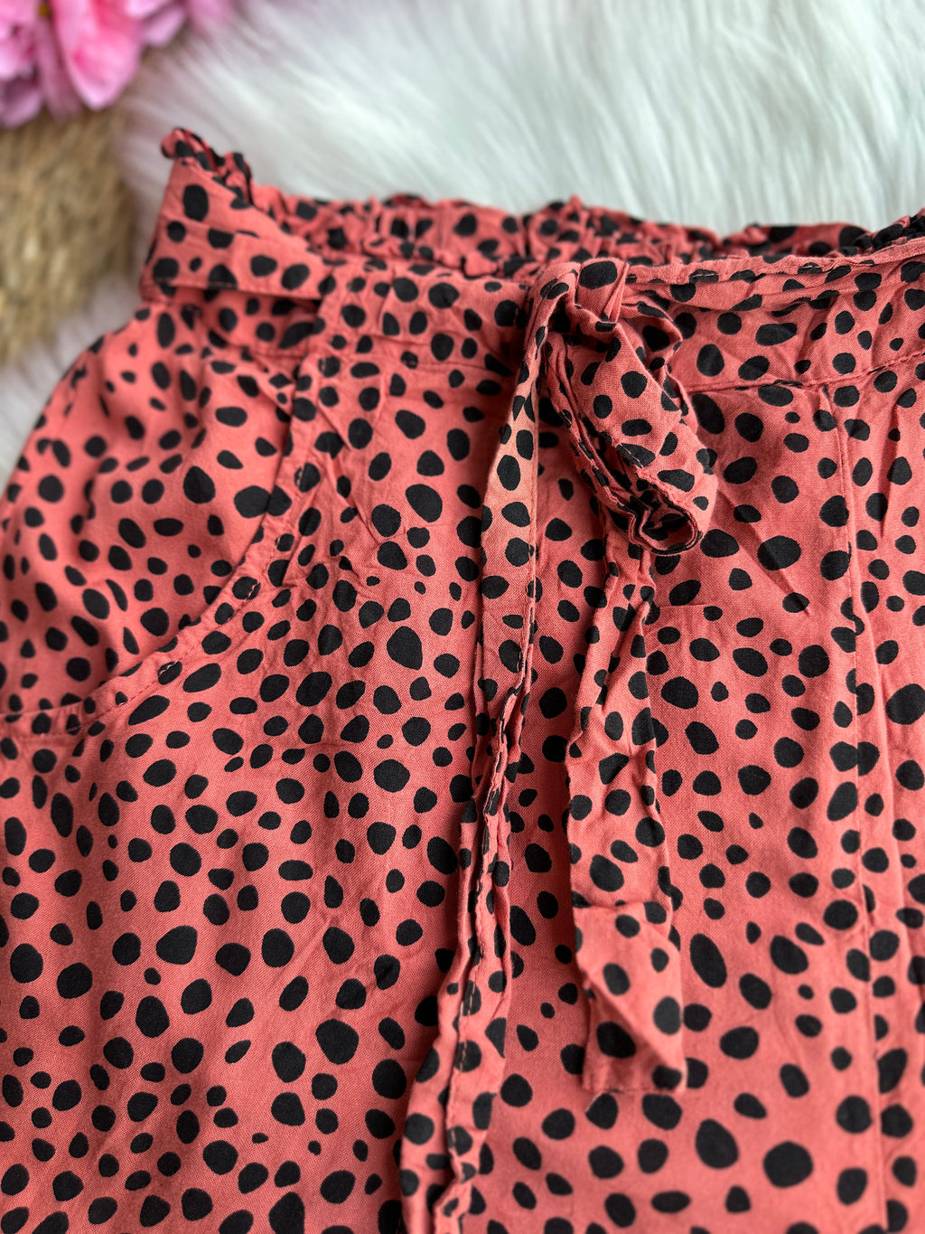Short Fresco con Estampado y Cintura Alta Elástica tipo paperbag