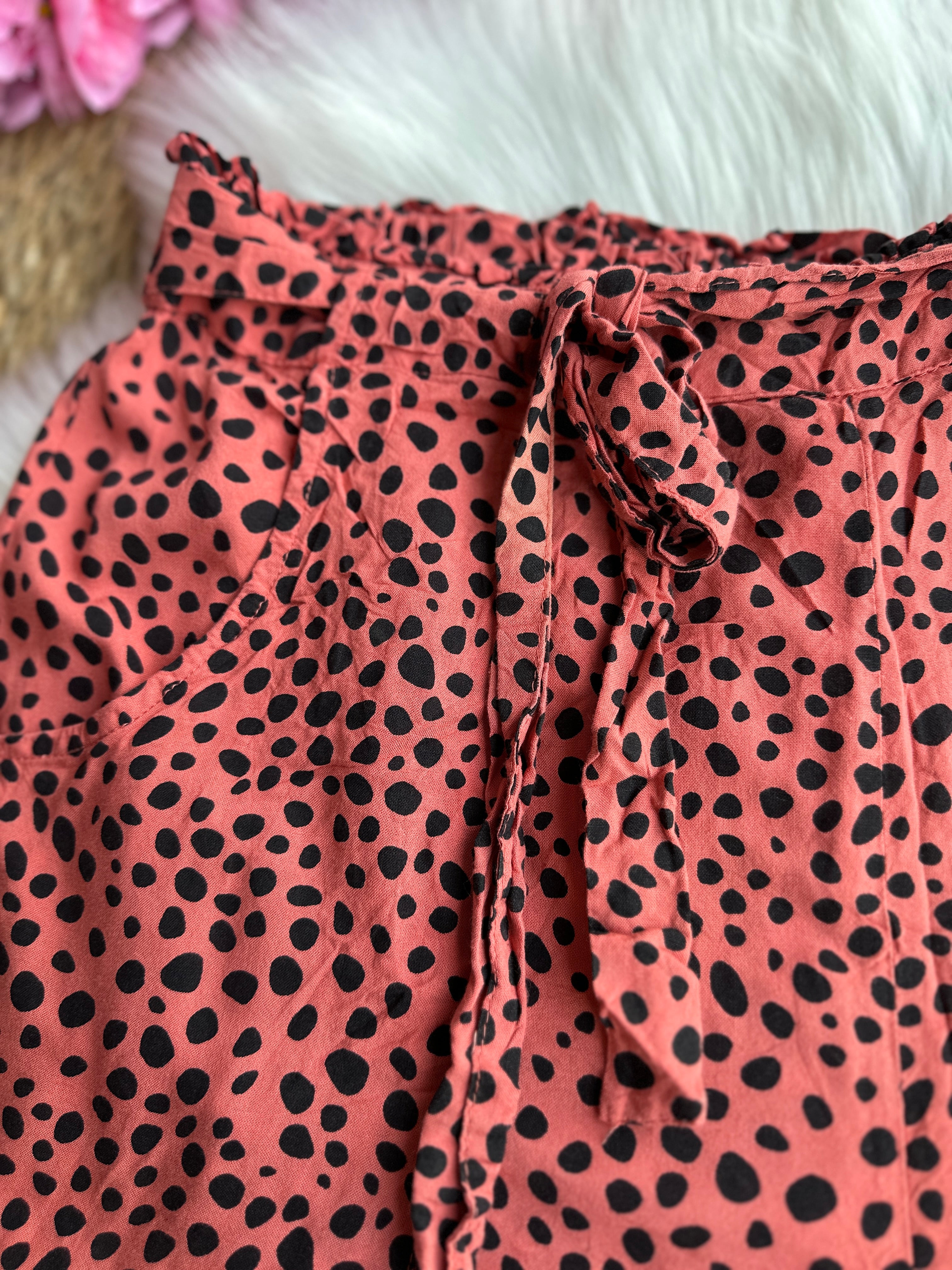 Short Fresco con Estampado y Cintura Alta Elástica tipo paperbag