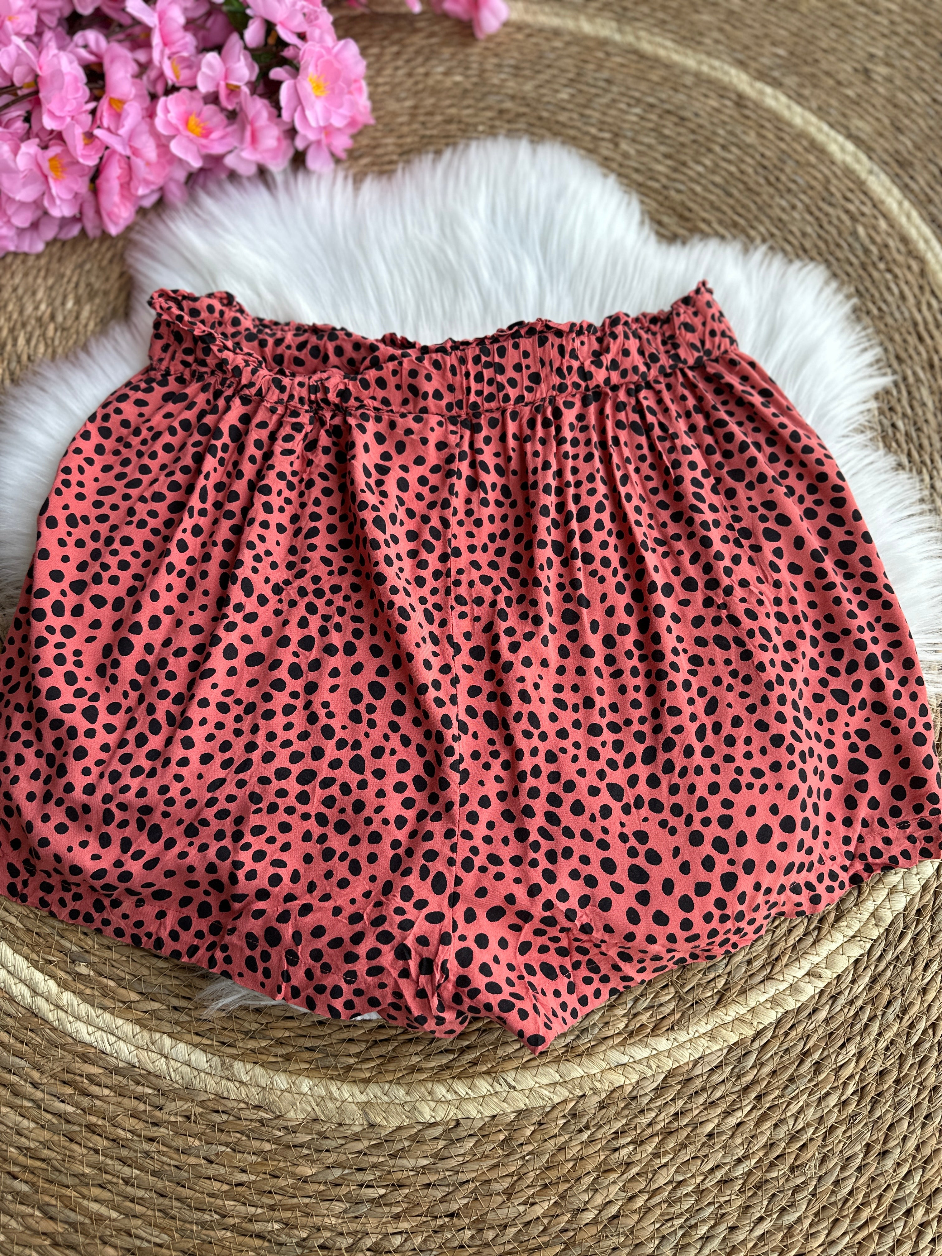 Short Fresco con Estampado y Cintura Alta Elástica tipo paperbag