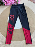 Leggings Deportivo “Don’t Stop”- Negro y Rojo