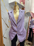 Blazer fino color morado lila talla plus sin mangas
