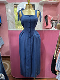 Vestido largo en tono azul elegante 💙