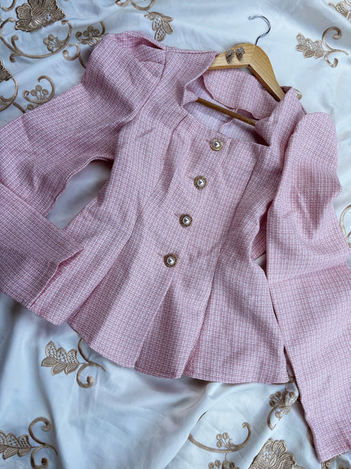 Blazer elegante rosa viejo