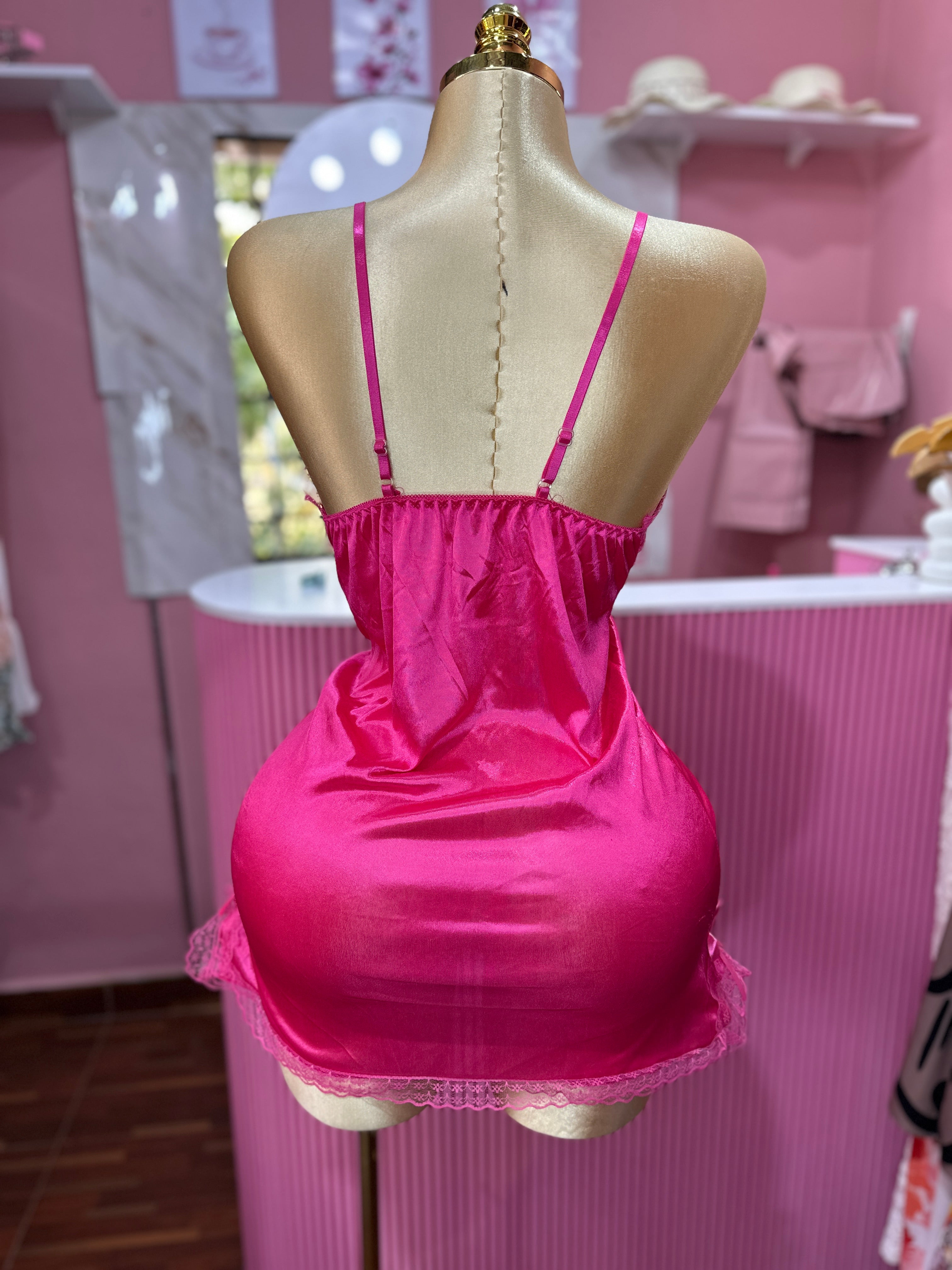 Camisón Satín Fucsia