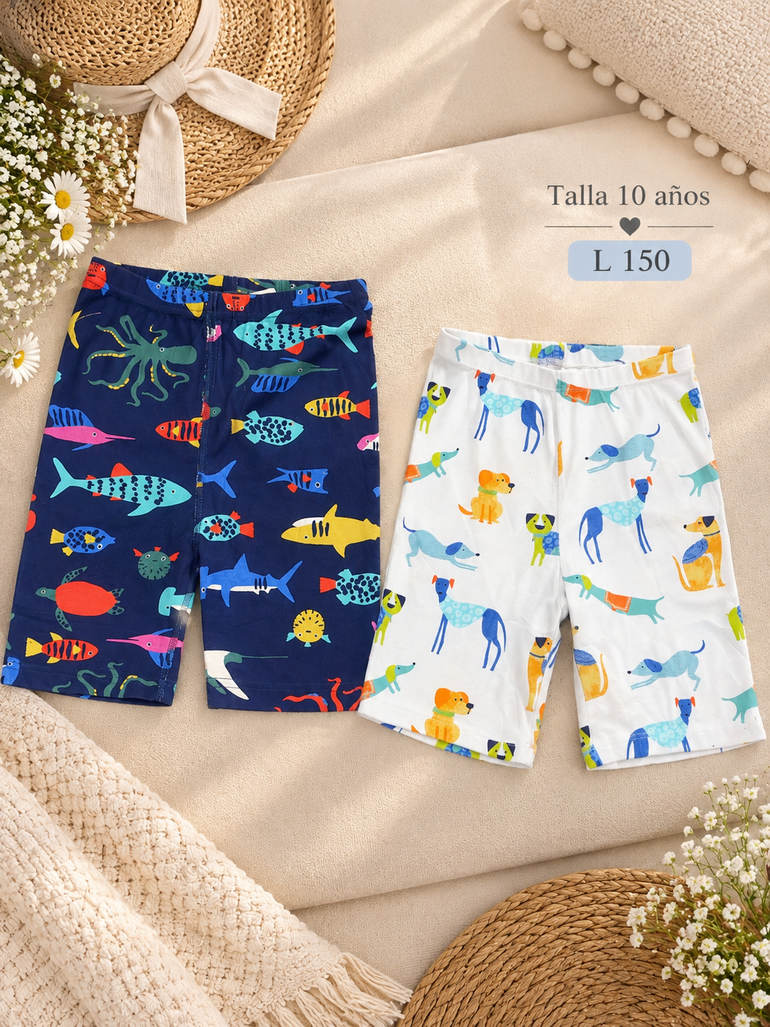 Set de shorts para niño con alegres estampados
