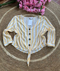 Blusa manga larga de botones rayada