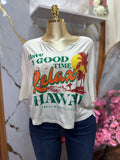 Camiseta estilo oversize SHEIN con estampado gráfico tropical