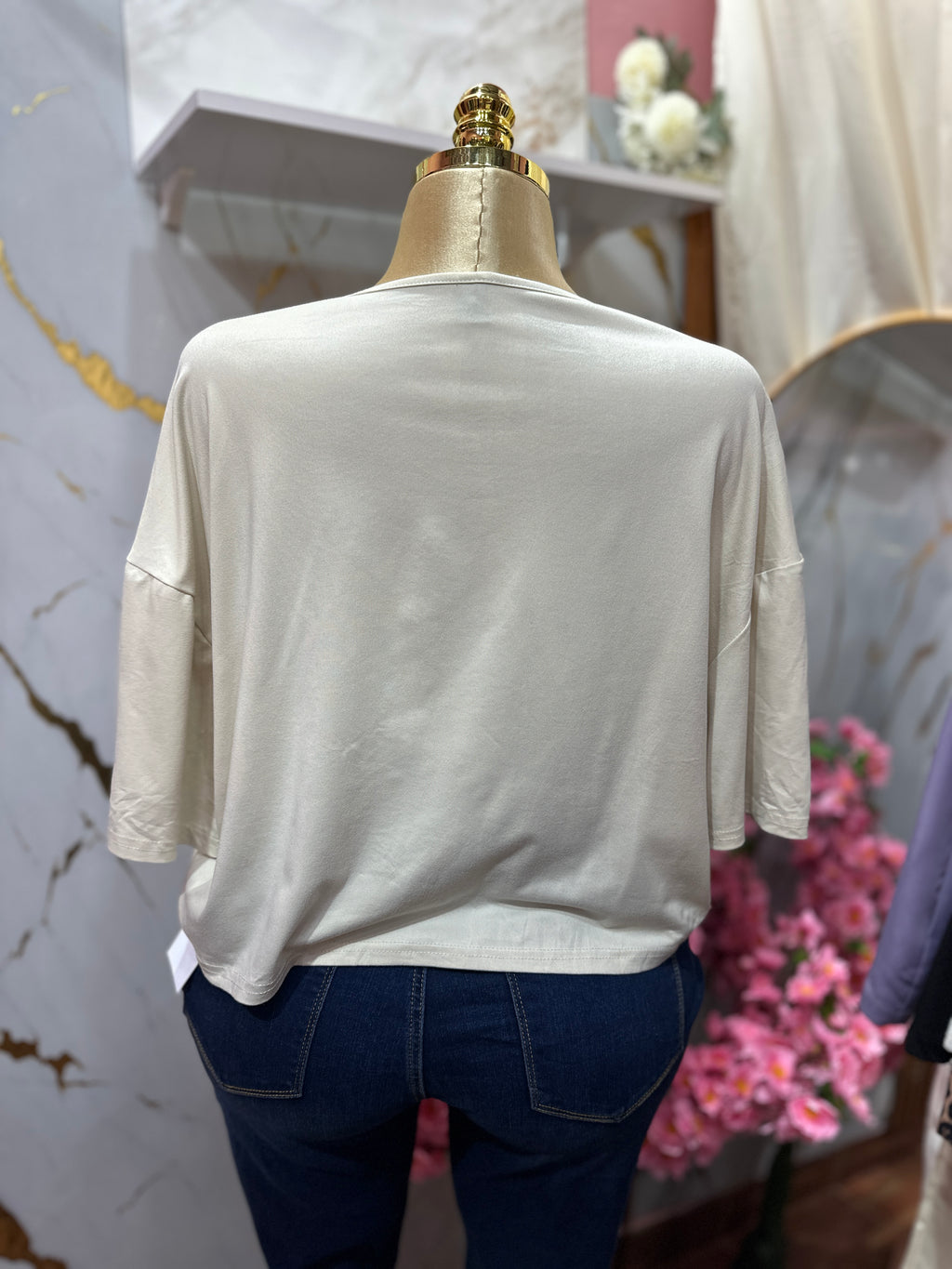Camiseta estilo oversize SHEIN con estampado gráfico tropical