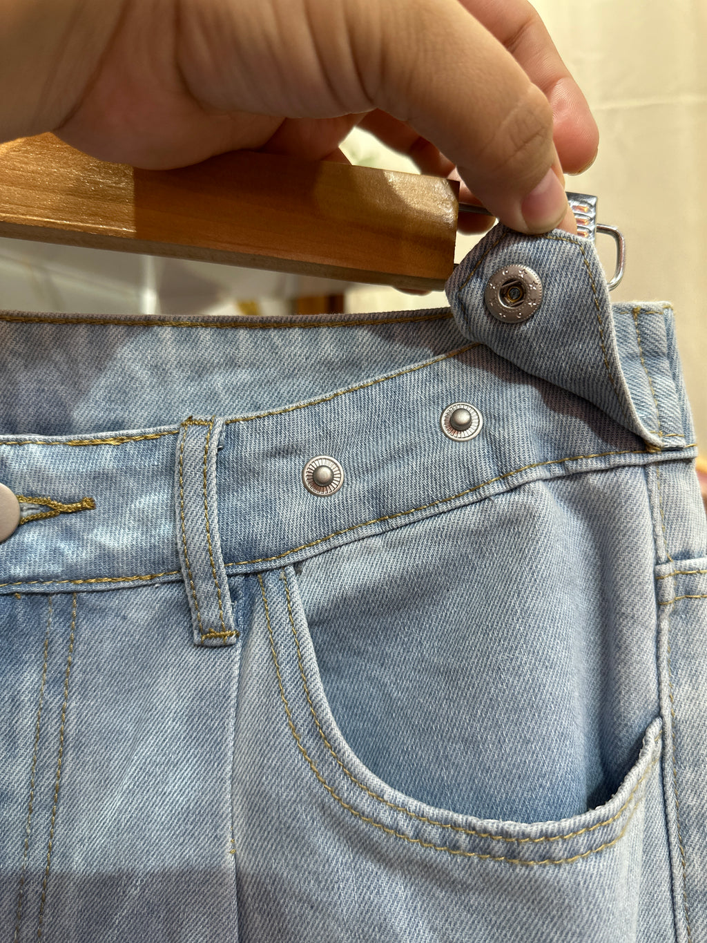 Pantalón SHEIN tipo Wide Leg de tiro alto en tono azul claro