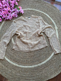 Blusa de Encaje floral translúcido Beige